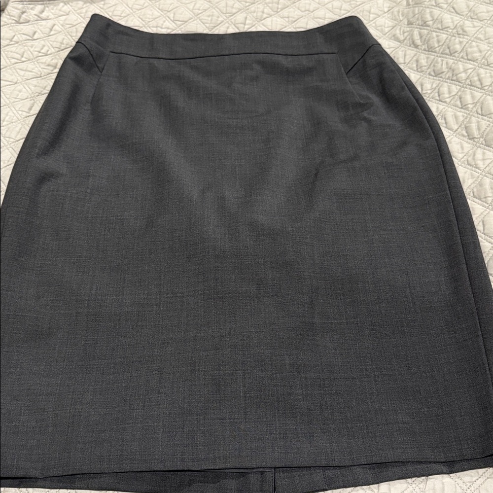 Ann Taylor Charcoal Virgin Wool Blend Pencil Skirt